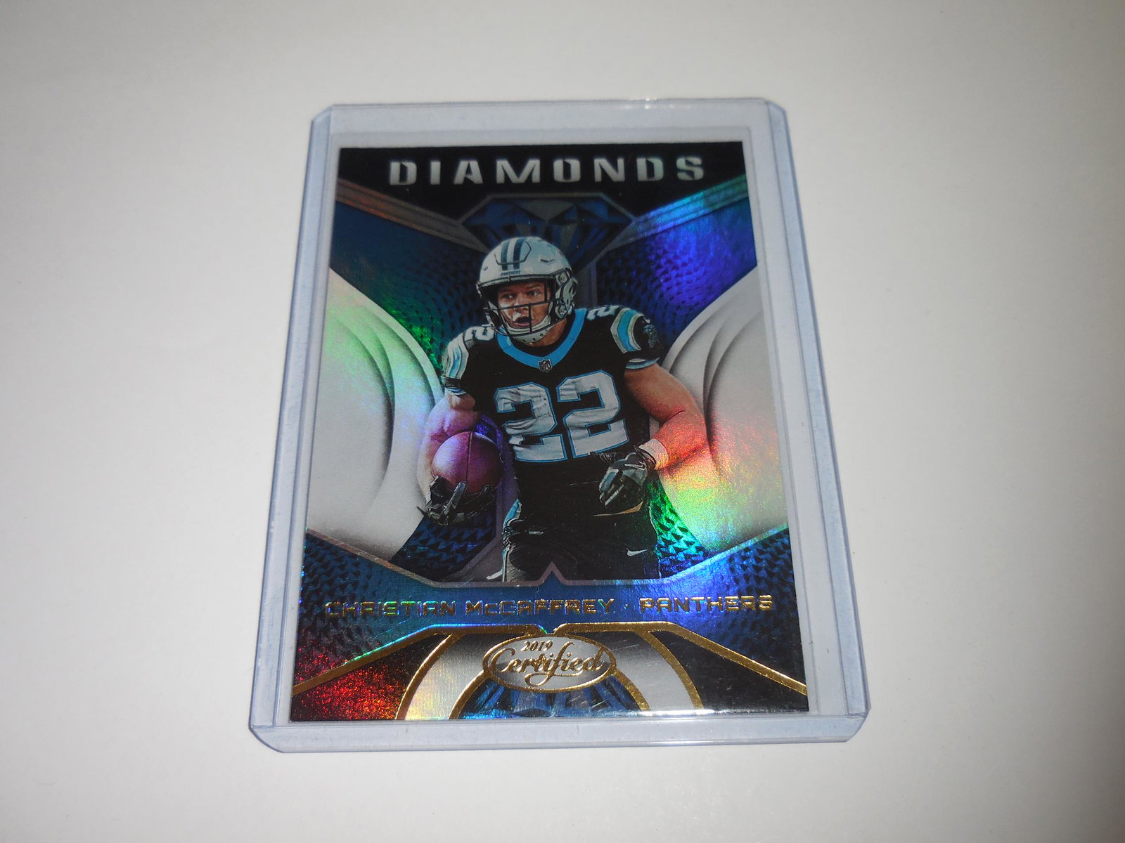 2019 PANINI CERTIFIED CHRISTIAN MCCAFFREY PANTHERS HOLO: No Reserve! Title: 2019 PANINI CERTIFIED CHRISTIAN MCCAFFREY PANTHERS HOLO Date/Period: MODERN Additional Information: VERY NICE LOOKING CARD! THIS CARD IS APPROXIMATELY NEAR MINT CONDITION OR BETTER.