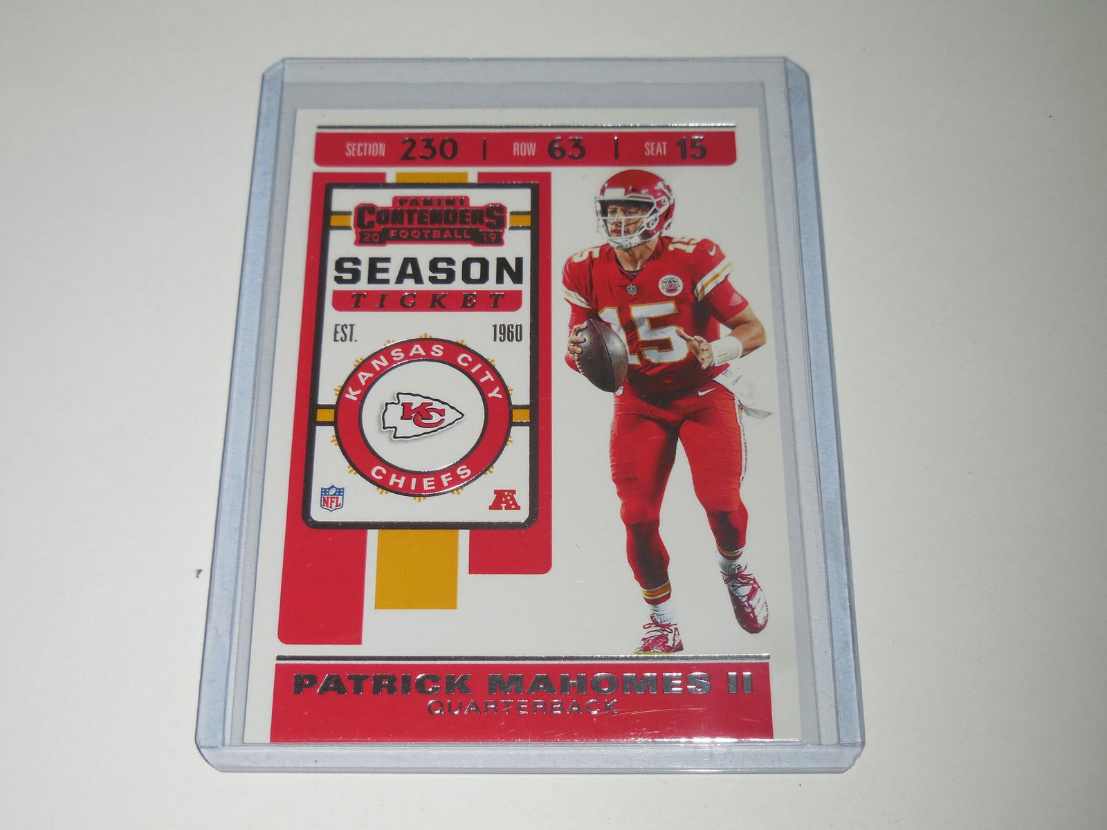 2019 PANINI CONTENDERS PATRICK MAHOMES SEASON TICKET (1 of 2)