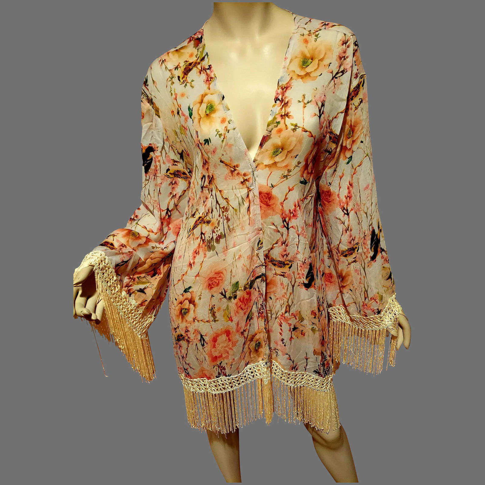 Vt g Japanese Floral Bird of Paradise print motif (1 of 7)