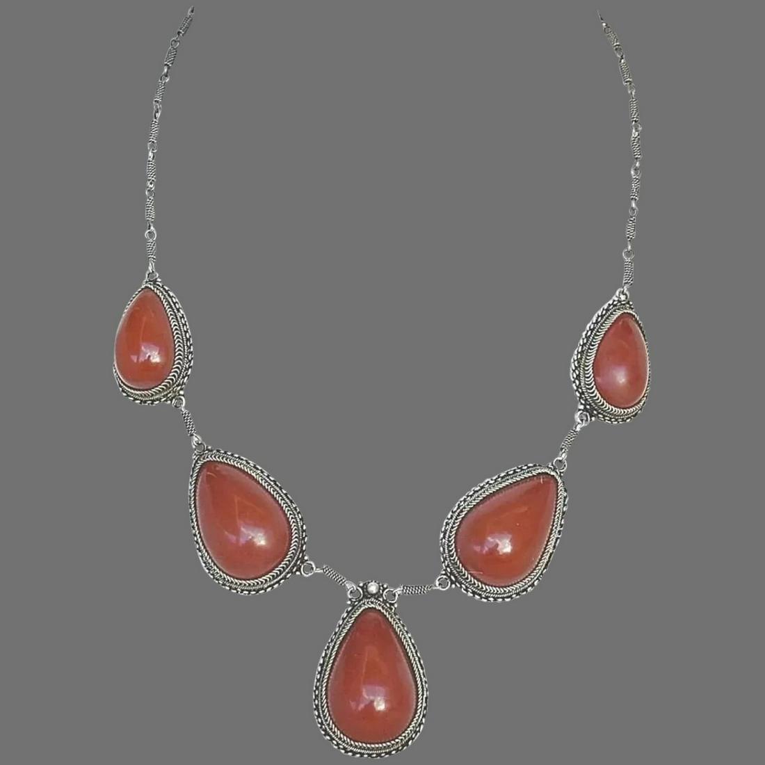 Vtg Judaica Yemenite old Filigree gilt silver necklace (1 of 6)