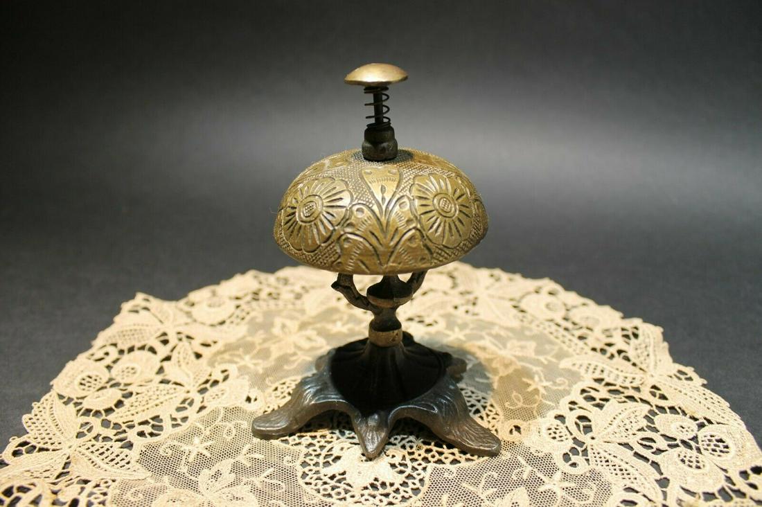 Victorian Brass Iron Hotel Front Desk Service Bell (1 of 20)