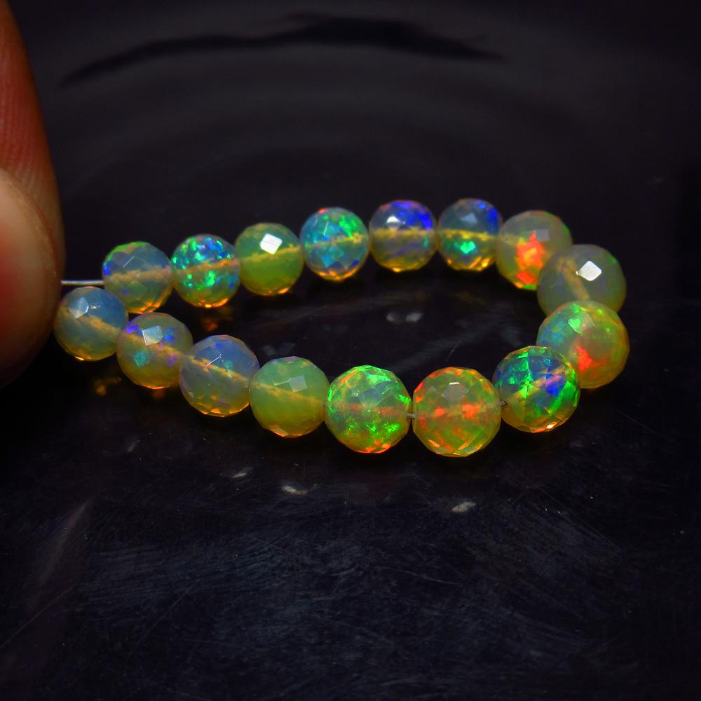 12.98 Ct Natural 16 Drilled Fire Opal Ball Beads (1 of 2)
