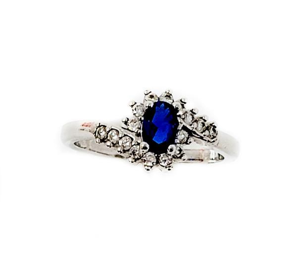 Blue Sapphire Diamond Ring Marked 926 (1 of 7)
