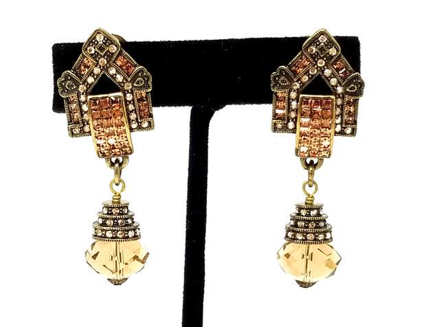 Heidi Daus Swarovski Crystal Amber Drop Earrings (1 of 8)
