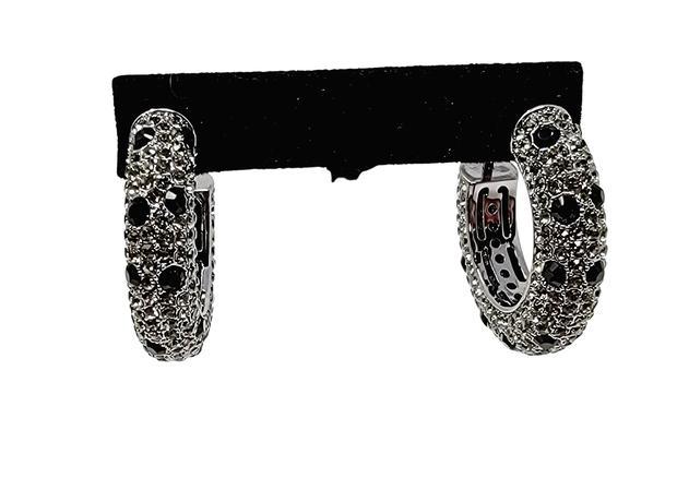 Joan Boyce Black Crystal Hoop Earrings (1 of 8)