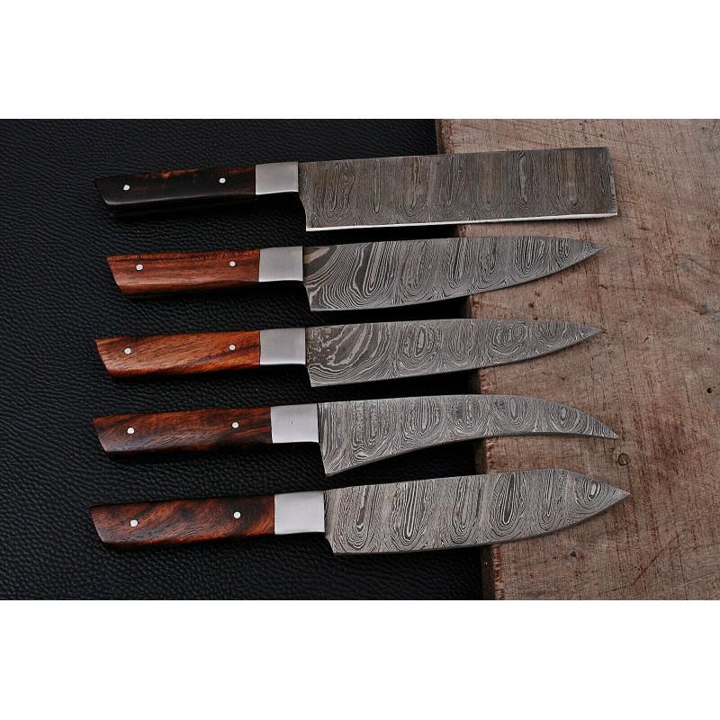 Set of 5 chef kitchen exclusive damascus steel knives (1 of 4)