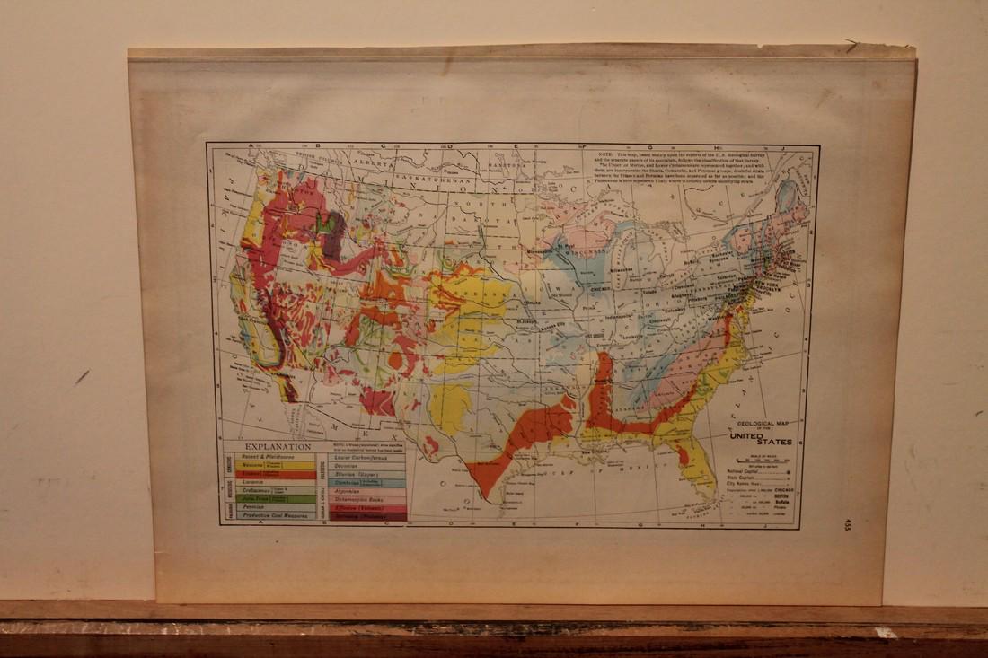 1906 US Geological Map: Author: Cram Title: 1906 US Geological Map Medium: Ink on Paper Dimensions: 15"X11" Description: US Geological Map dated 1906. Printed and published by George Cram in Chicago. Part of his Family Atlas