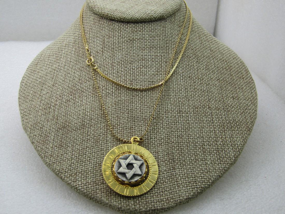Vintage Jewish Swivel Necklace, Star of David , (1 of 12)