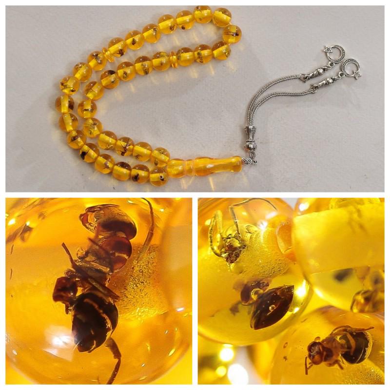 Baltic amber rosary insects inclusion imam mala spider (1 of 20)