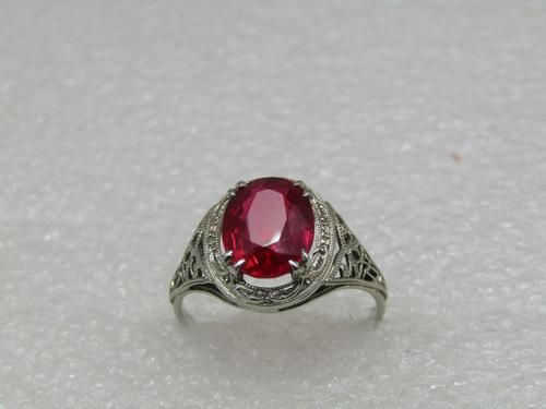 18kt White Gold Ruby Ring, Sz. 8.  Appx. 2.25 CTW, (1 of 9)