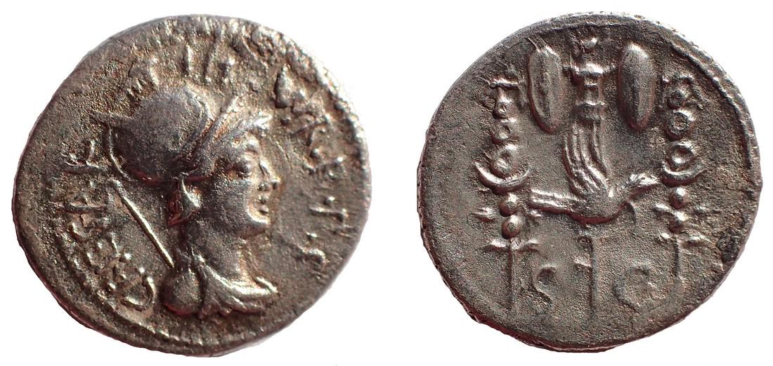 Octavian, 44-27 BC. Ar. Denarius. mint moving with (1 of 1)