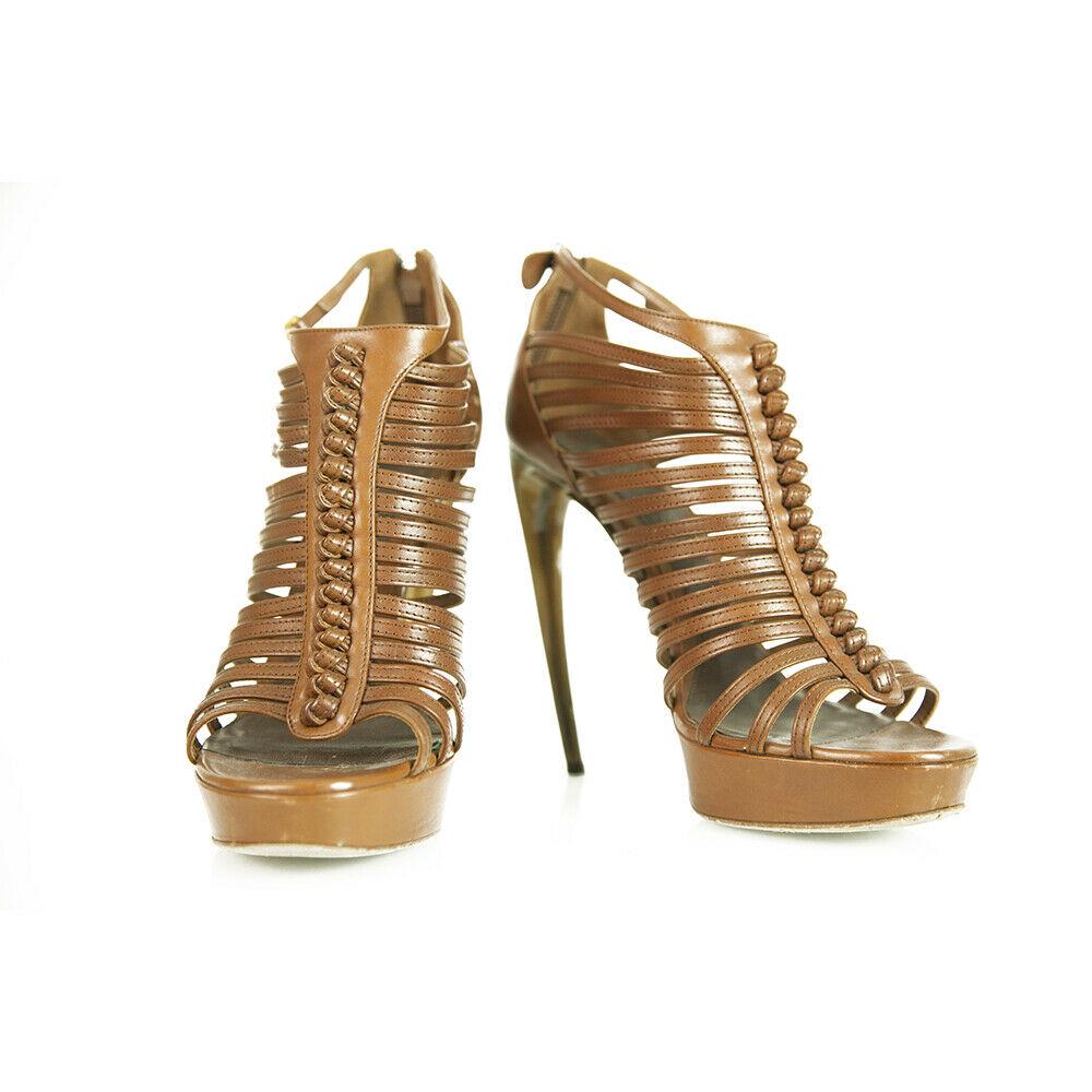 Alexander McQueen Tan Brown Gladiator High Heel (1 of 14)