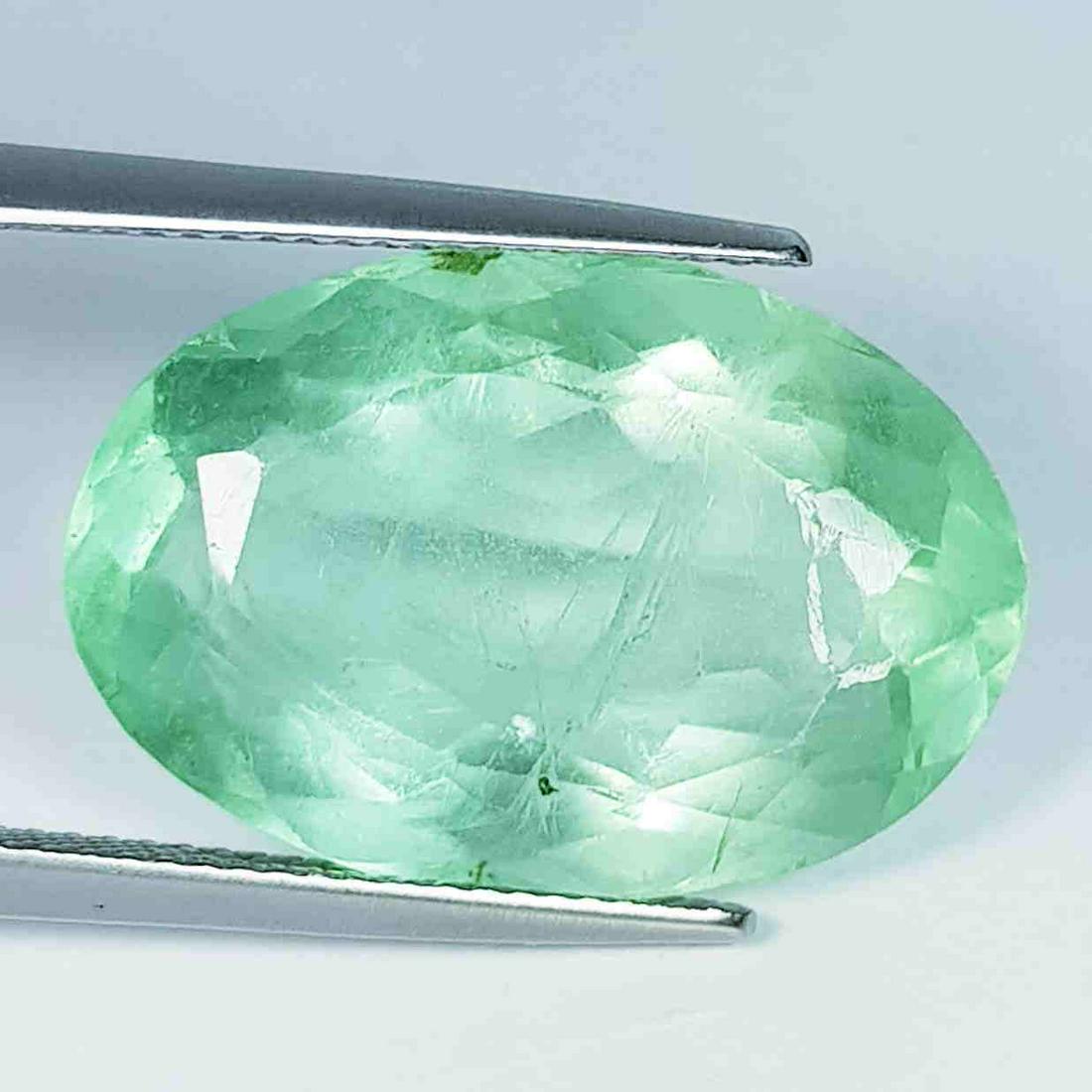 24.68 Ct Natural Green Fluorite Oval Cut (1 of 5)