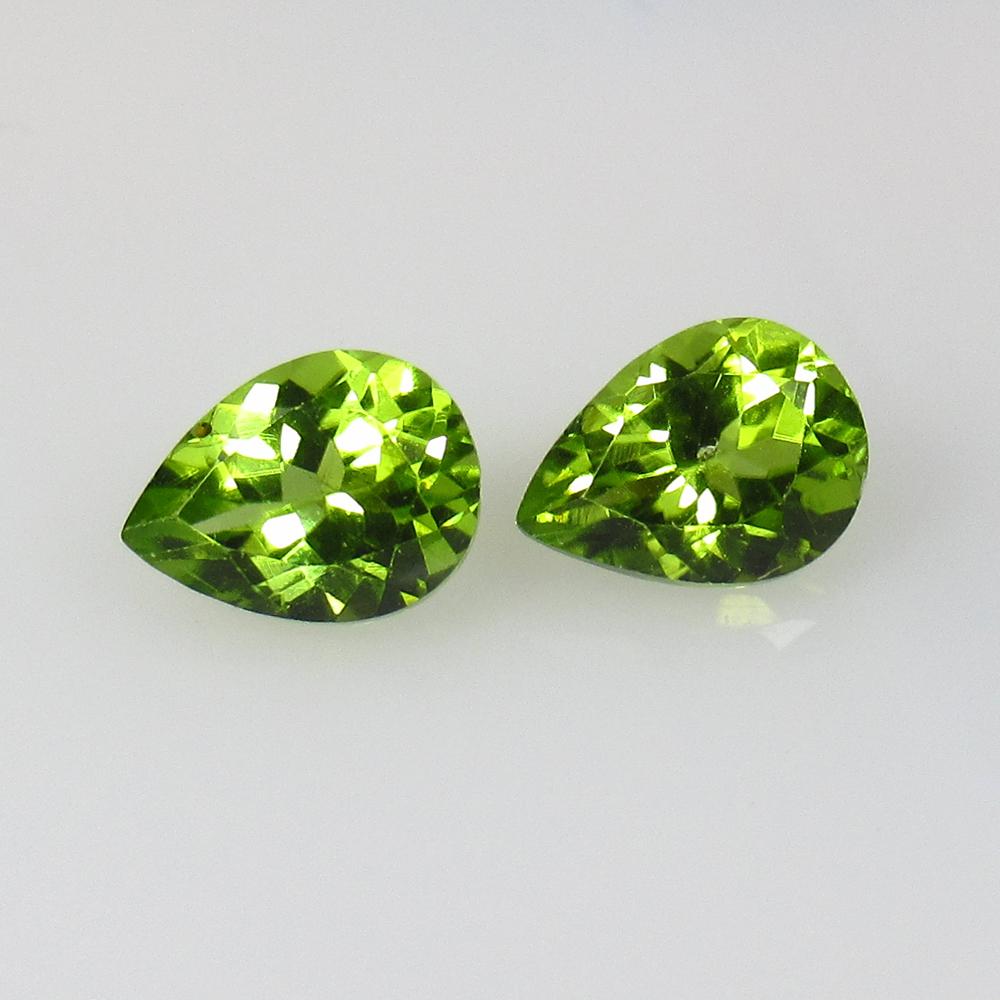 2.60 Ct Natural Peridot Pear Pair (1 of 2)