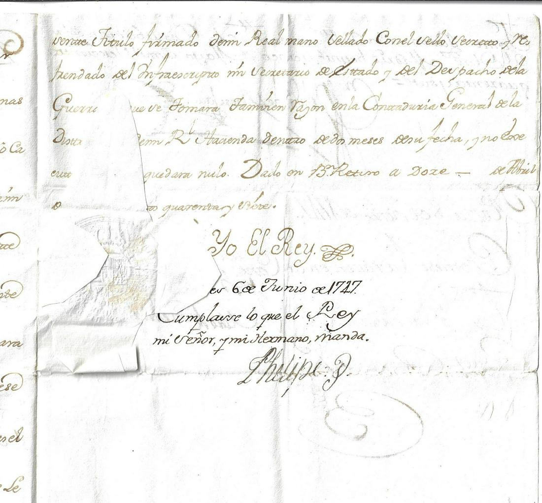 1747 Spanish Manuscript Reign of King Ferdinand VI (1 of 3)