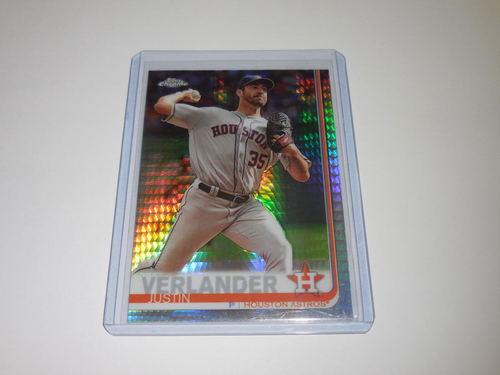 2019 TOPPS CHROME JUSTIN VERLANDER PRISM REFRACTOR (1 of 2)