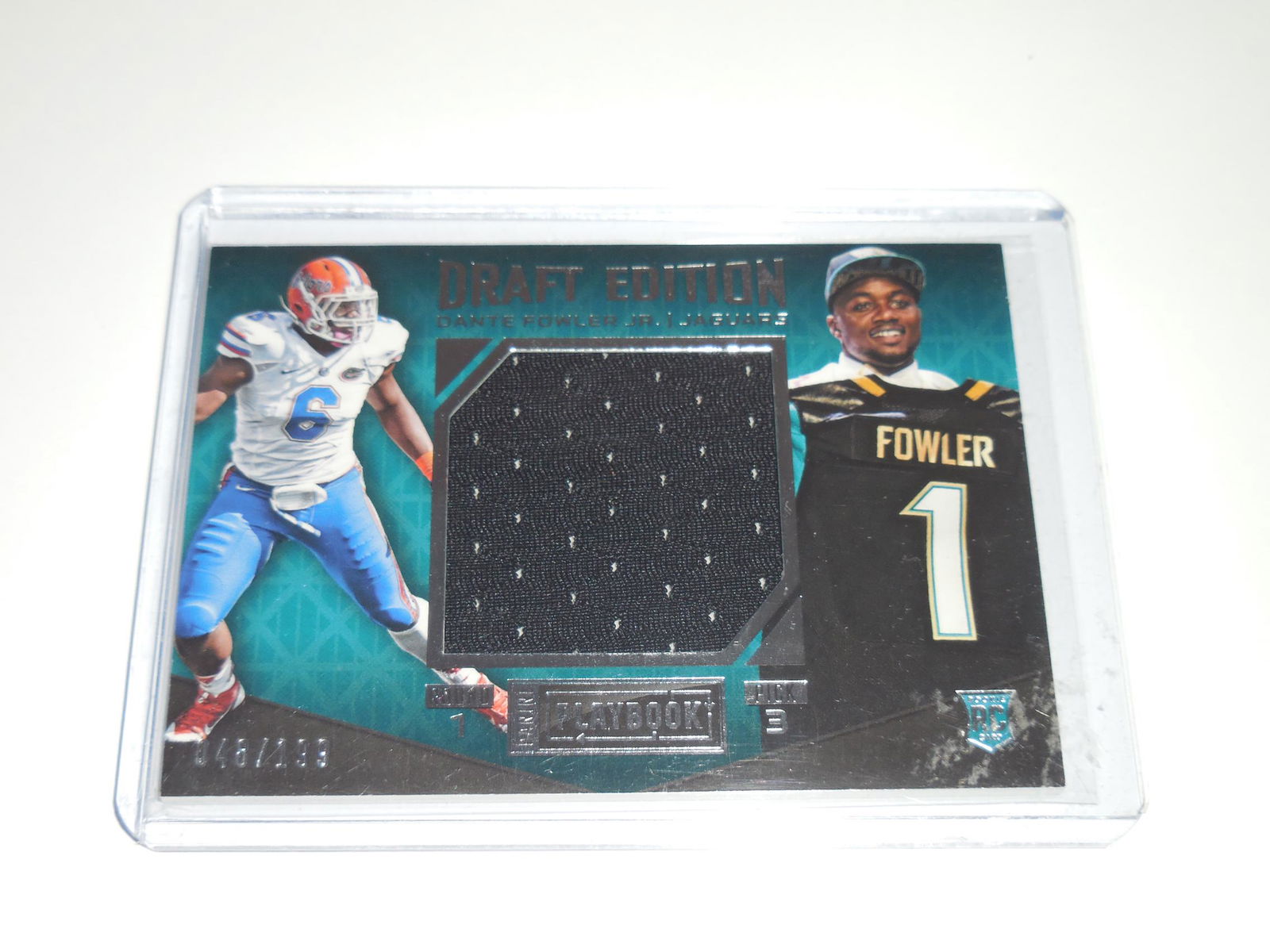 2015 PANINI PLAYBOOK DANTE FOWLER JERSEY ROOKIE CARD (1 of 2)