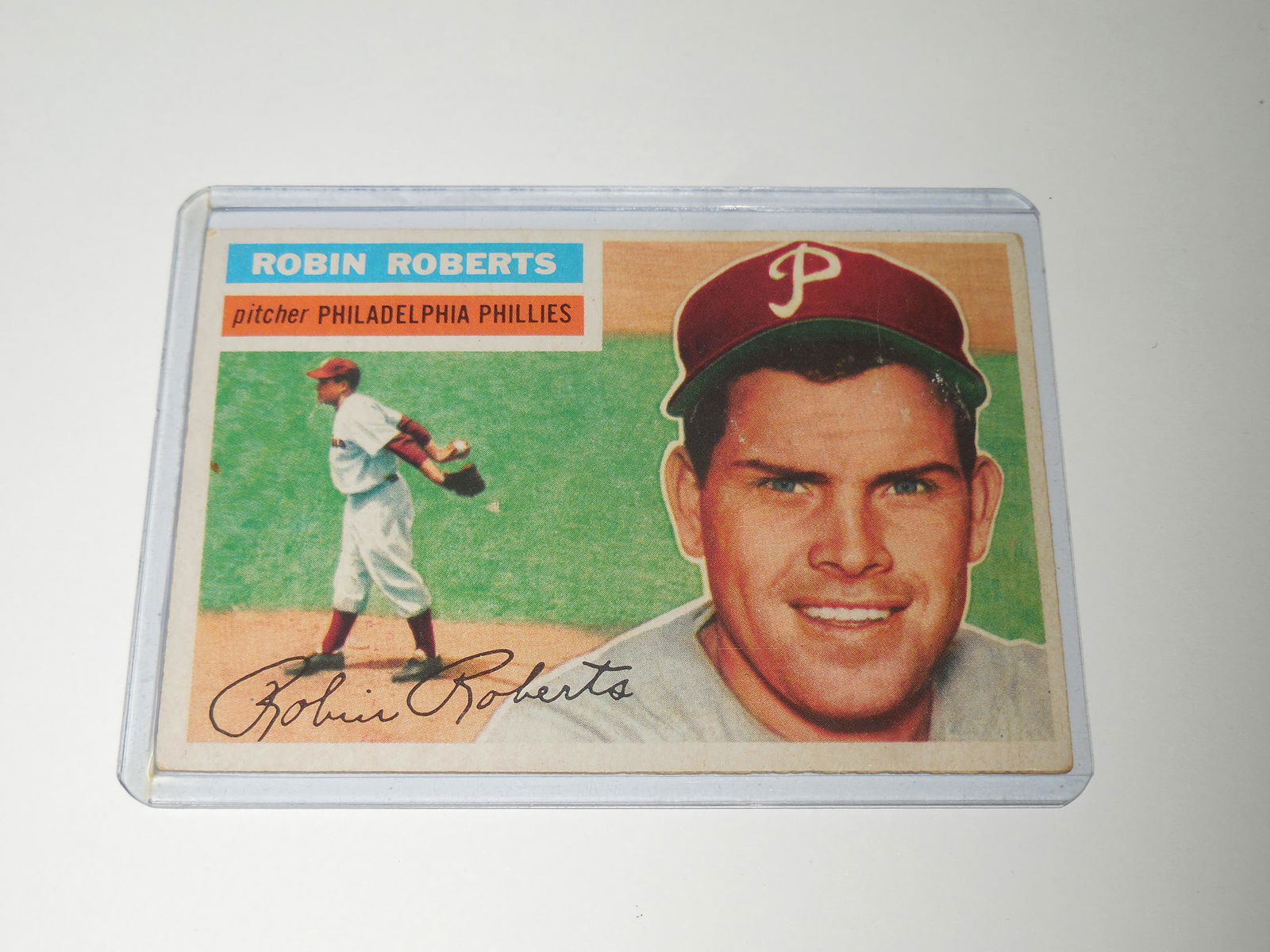 1956 TOPPS #180 ROBIN ROBERTS PHILLIES (1 of 2)