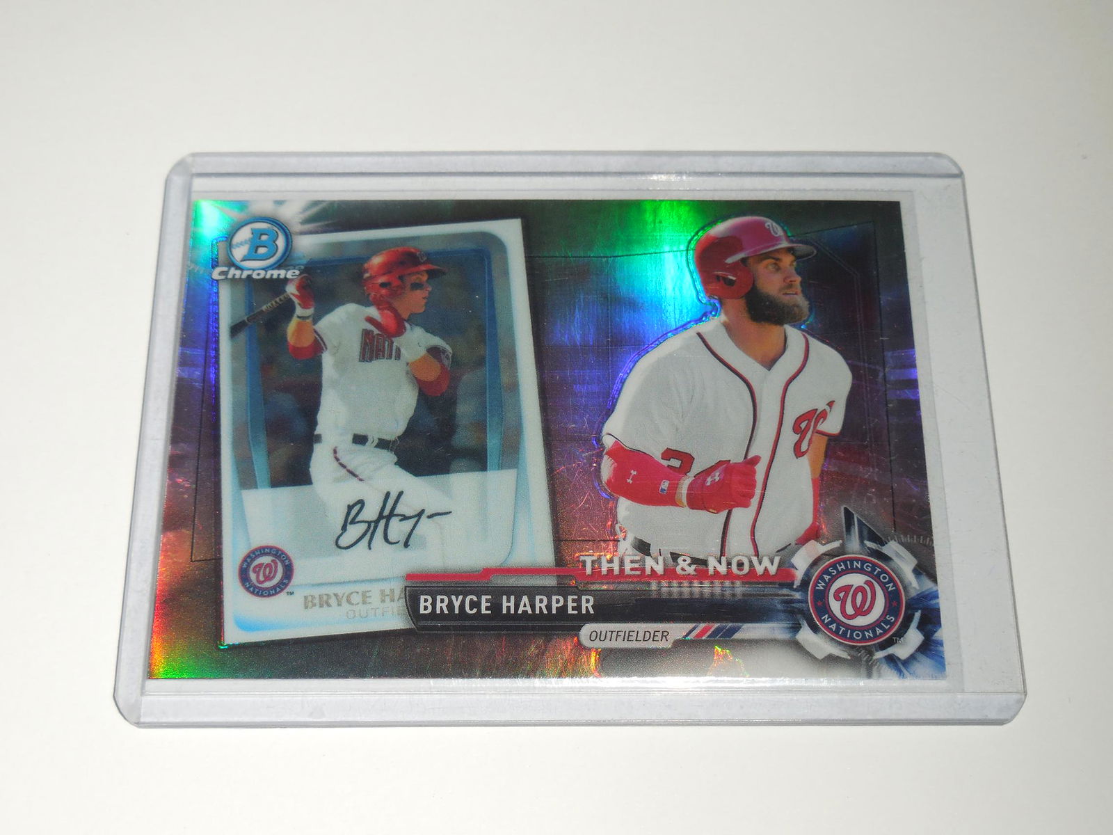 2017 BOWMAN CHROME BRYCE HARPER THEN & NOW REFRACTOR (1 of 2)