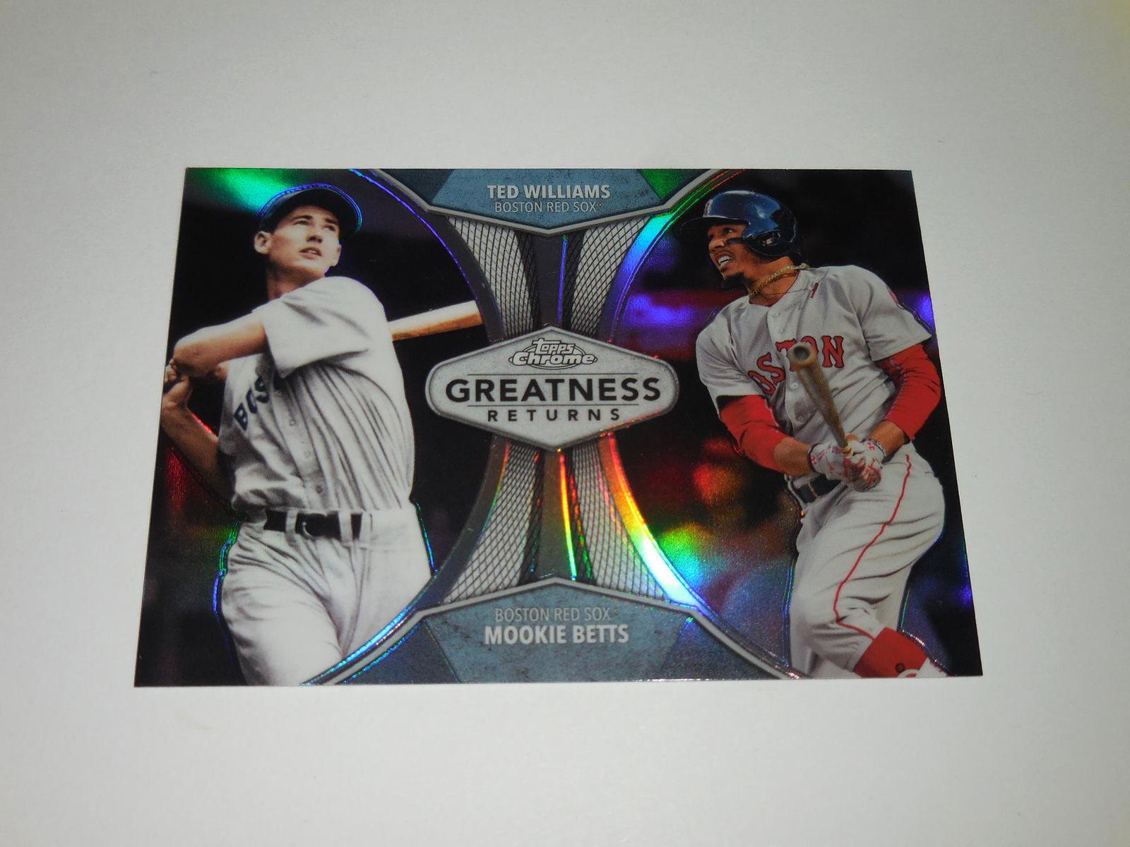 2019 TOPPS CHROME TED WILLIAMS MOOKIE BETTS REFRACTOR (1 of 2)