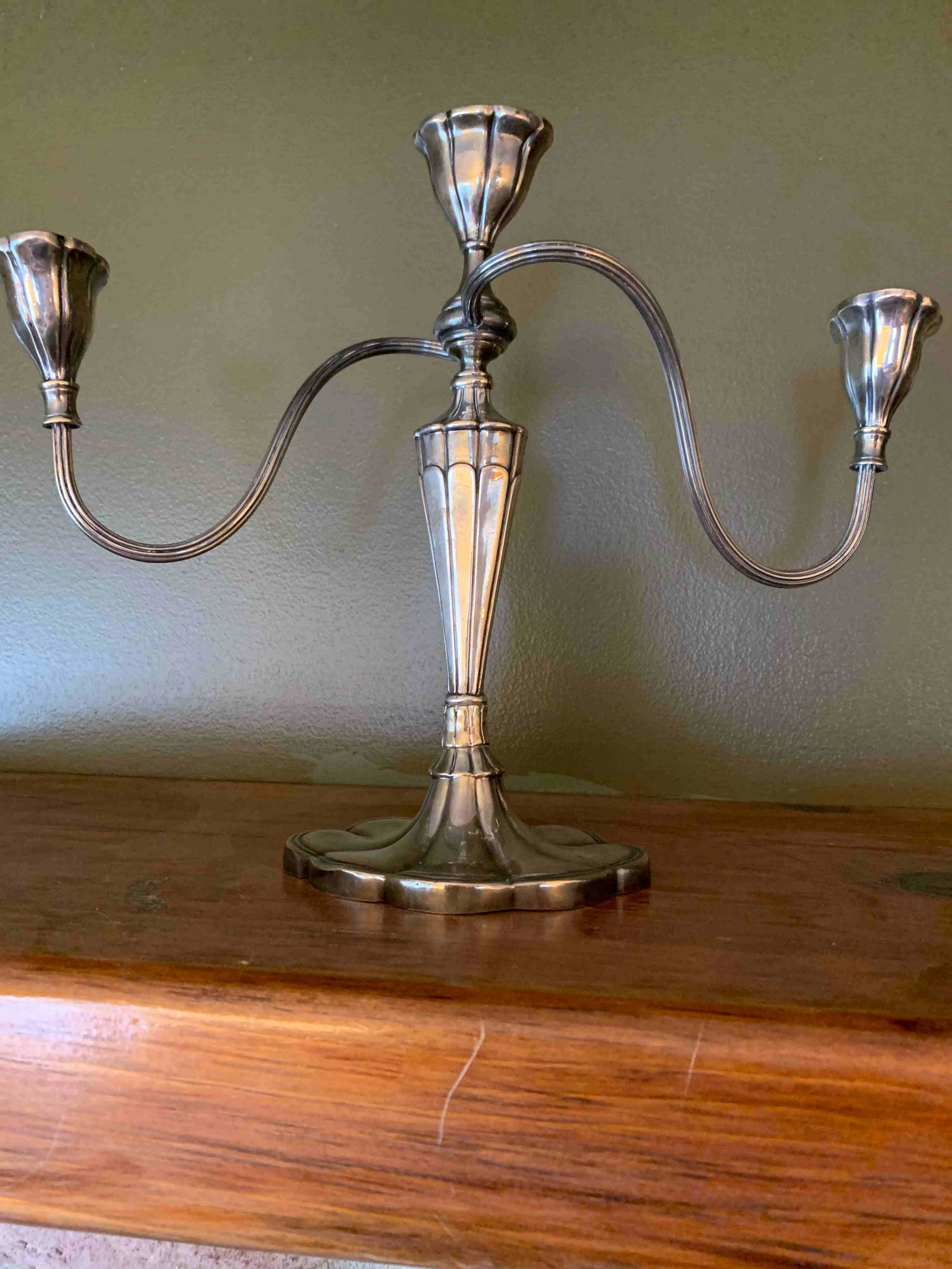 Silver Candle Stick Holder (3 Candles) (1 of 4)
