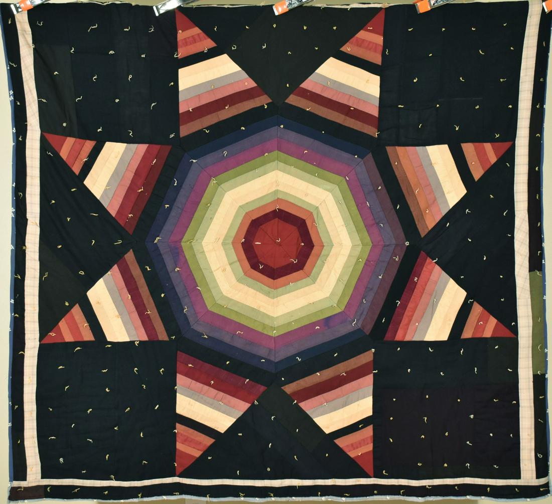 Amish Star Quilt, Deep Black Background (1 of 10)