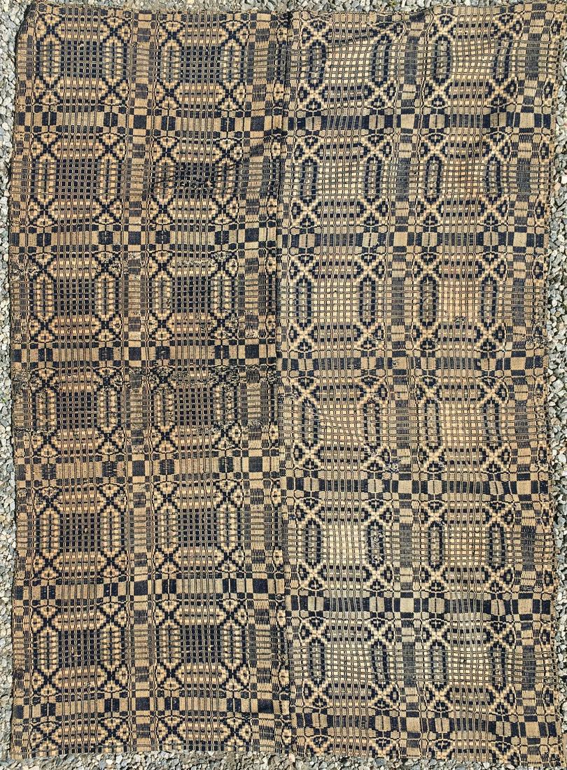 Early Jacquard Coverlet Ex Smithsonian (1 of 2)
