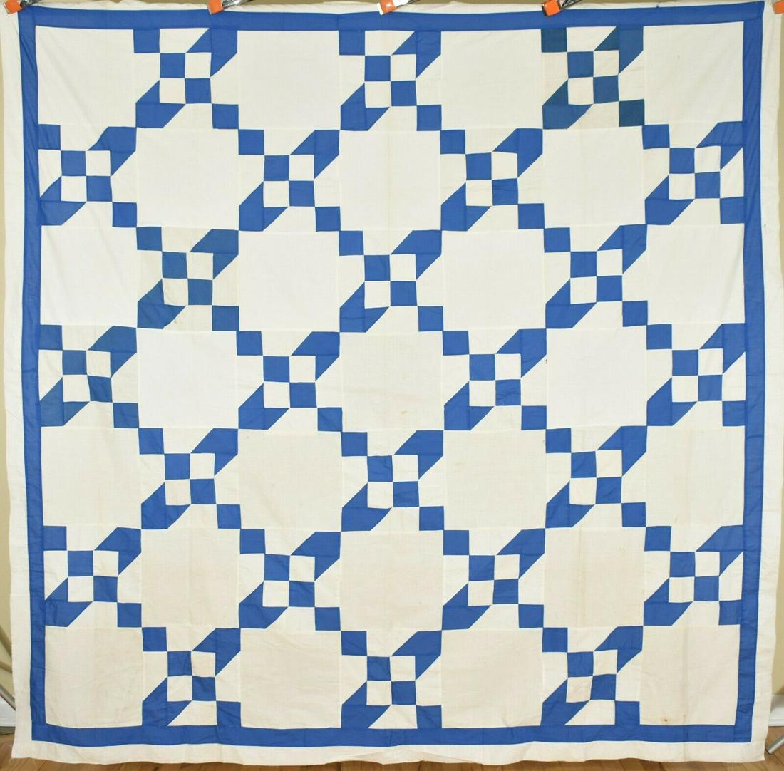 30's Blue & White Quilt Top (1 of 12)