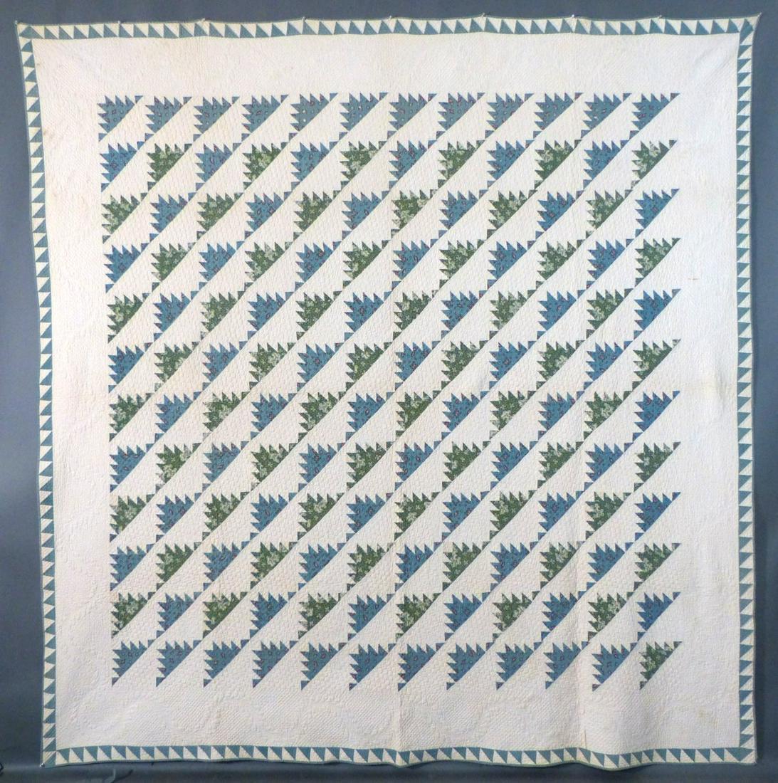 Antique, "Delectable Mountain" Quilt, Cotton, (1 of 6)