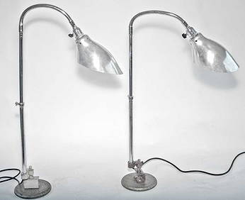 FRENCH INDUSTRIAL MODERNIST pair LAMPS KI-E-KLAIR (1 of 10)