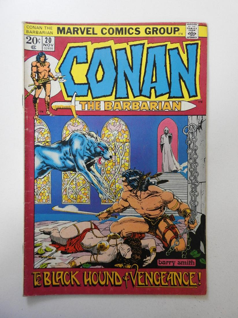 Conan the Barbarian #20: No Reserve! Conan the Barbarian #20 VG centerfold detached at top staple Shipping: Domestic: Flat-rate of $9.99 (1-8 items) or $19.99 (9+ items) to anywhere within the contiguous U.S. International: F