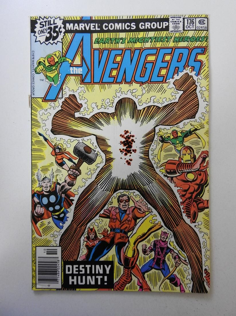 Avengers #176: No Reserve! Avengers #176 VG Cover and 1st wrap detached at top staple Shipping: Domestic: Flat-rate of $9.99 (1-8 items) or $19.99 (9+ items) to anywhere within the contiguous U.S. International: For