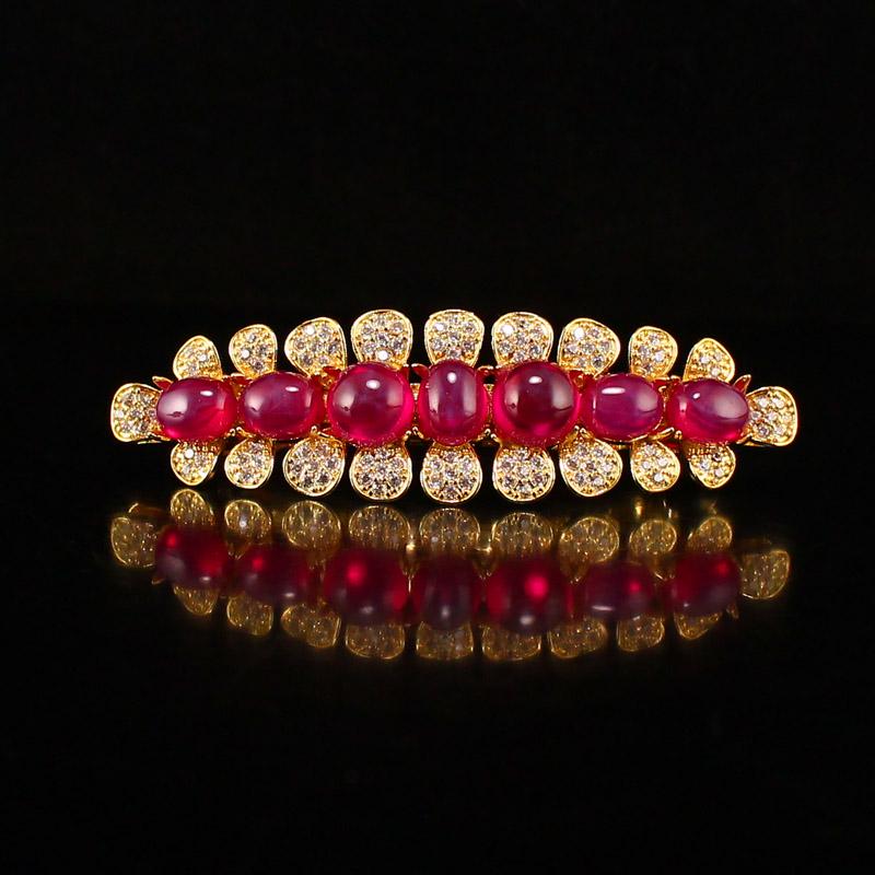 Exquisite Gilt Gold Inlay Ruby Hair Pin (1 of 6)