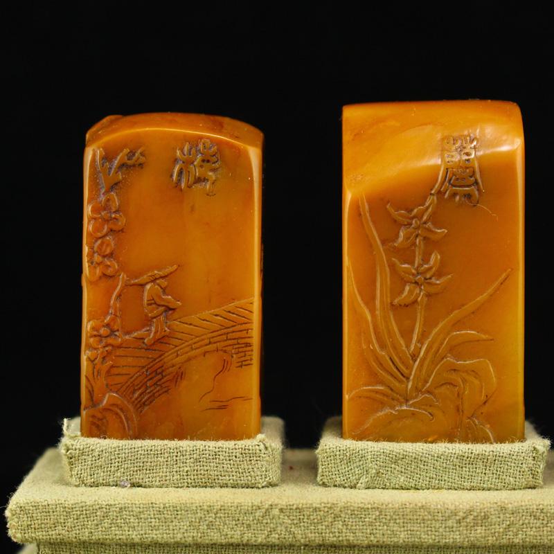 A Set Chinese Qing Tianhuang Stone Seals w Box (1 of 12)