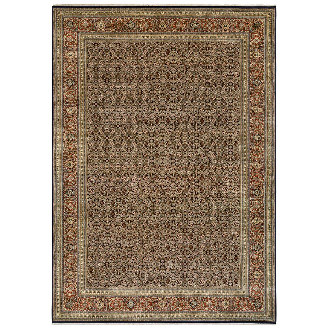 Hand Knotted Herati 250 KPSI Wool -Silk Midnight Blue (1 of 12)