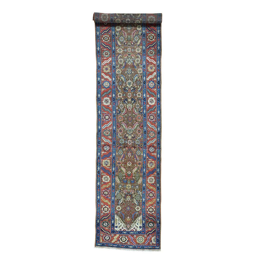 Modern Persian Bakshaish Exc Cond Runner Hand Knotted: Title: Modern Persian Bakshaish Exc Cond Runner Hand Knotted Rug Country: IRAN (Islamic Republic of Iran) year:1900 Materials: Wool, Cotton Size/Format: Exact Size : 3'0" x 13'6" Description:This is a