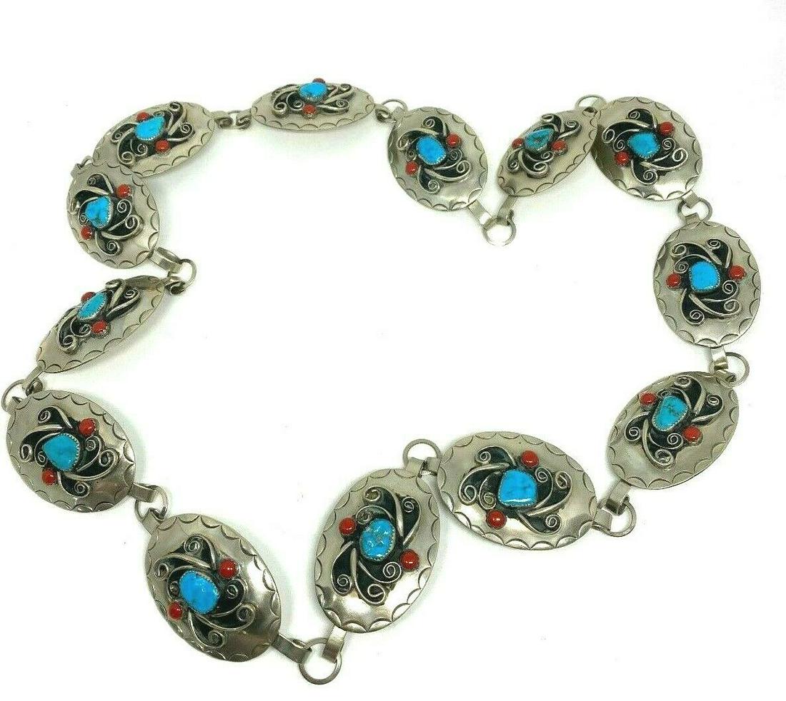Vintage American Indian Sterling Silver Turquoise and (1 of 12)