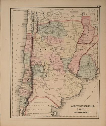 1857 Colton Map of Argentina, Paraguay, Uruguay and: Title: 1857 Colton Map of Argentina, Paraguay, Uruguay and Chile -- Argentine Republic, Chili, Uruguay & Paraguay Cartographer: J Colton Year / Place: 1855, New York Map Dimension (in.): 14.6 X 11.6 i
