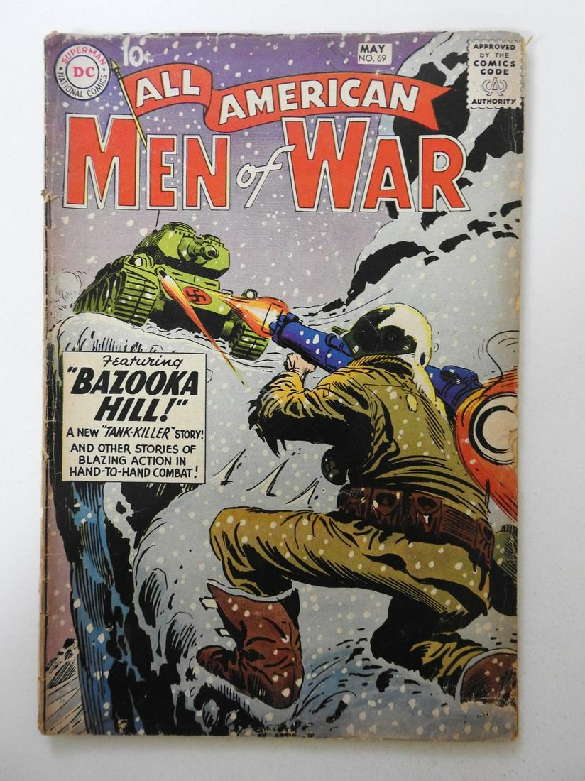 All-American Men of War #69: No Reserve! All-American Men of War #69 GD/VG 3 centerfold wraps detached at bottom staple Shipping: Domestic: Flat-rate of $9.99 (1-8 items) or $19.99 (9+ items) to anywhere within the contiguous U.S