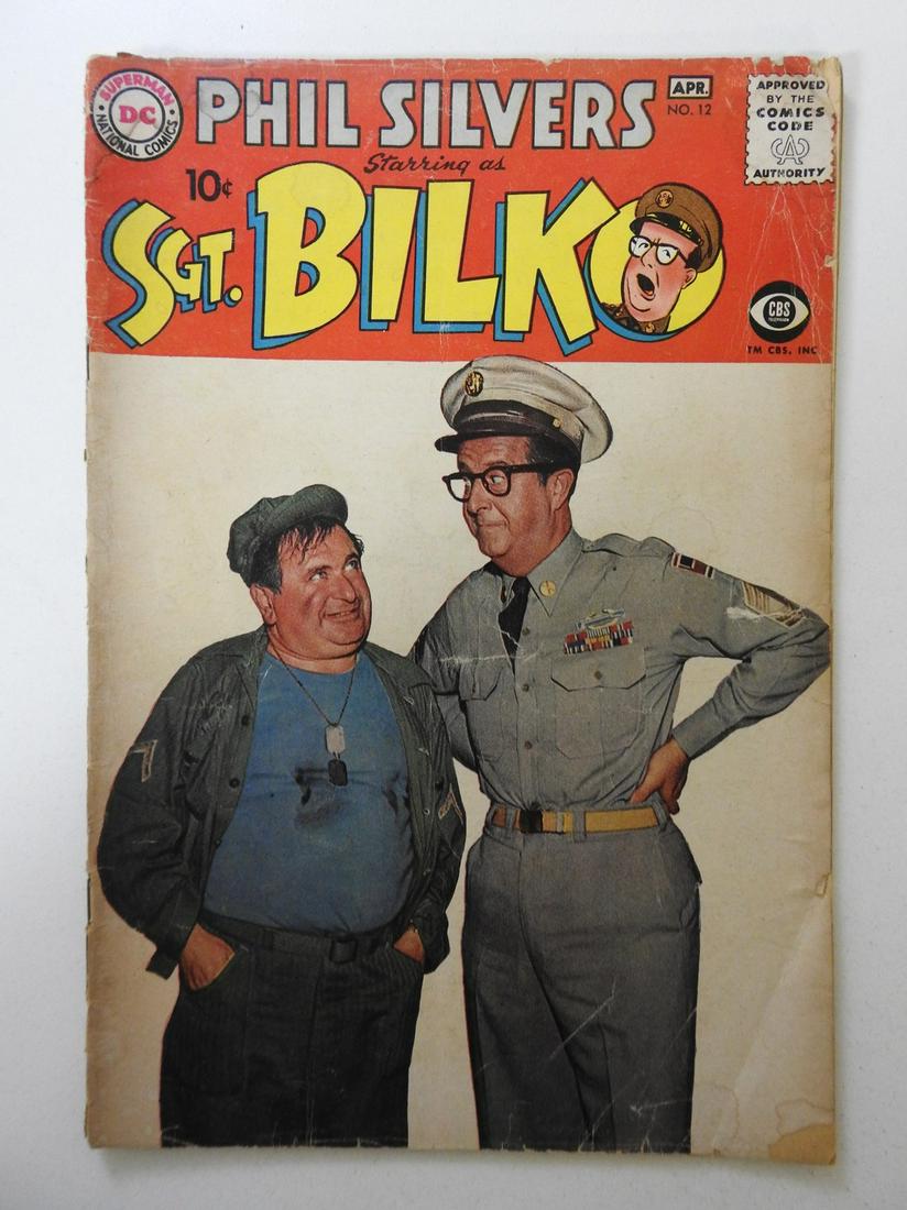 Sgt. Bilko #12: No Reserve! Sgt. Bilko #12 FR/GD 2/3 book spine split, bottom staple detached from cover Shipping: Domestic: Flat-rate of $9.99 (1-8 items) or $19.99 (9+ items) to anywhere within the contiguous U.S. 