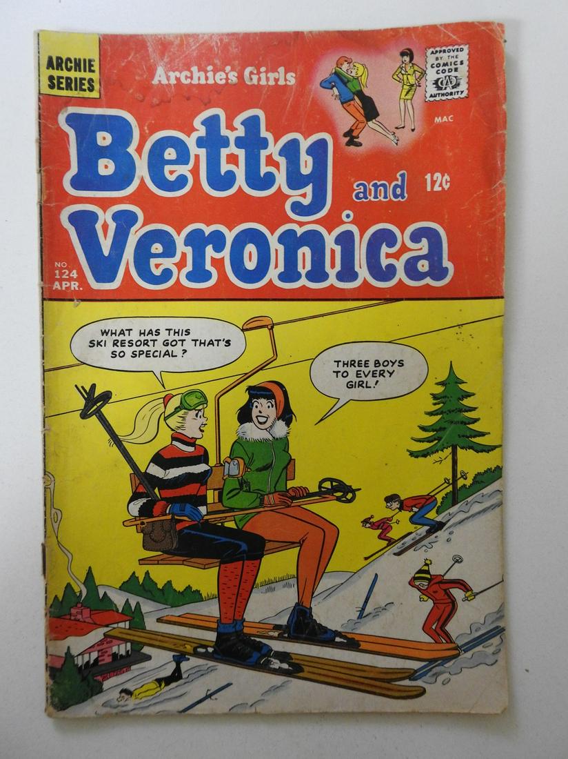 Archie's Girls Betty and Veronica #124: No Reserve! Archie's Girls Betty and Veronica #124 GD/VG cover detached at bottom staple Shipping: Domestic: Flat-rate of $9.99 (1-8 items) or $19.99 (9+ items) to anywhere within the contiguous U.S. 