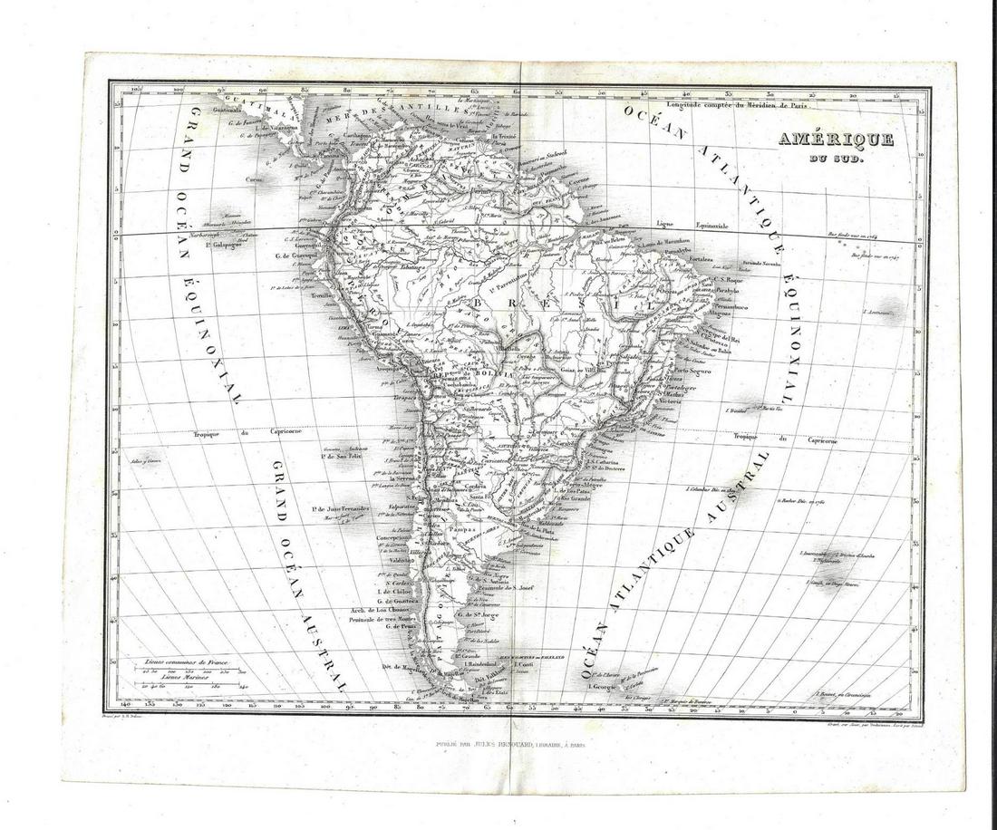 1820 Renouard Map of South America (1 of 1)
