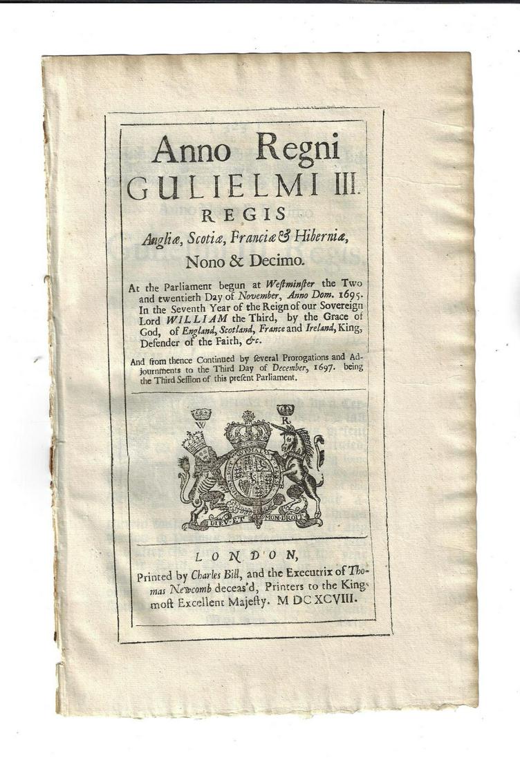 1698 English Act Relief of Poor (1 of 2)