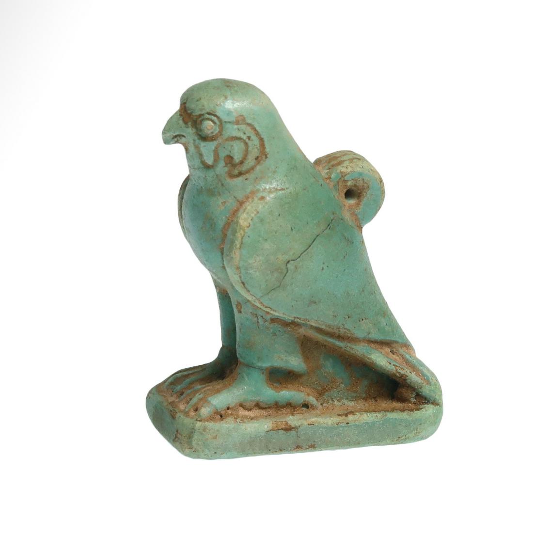 Egyptian Faience Amulet of the Falcon Horus (1 of 5)