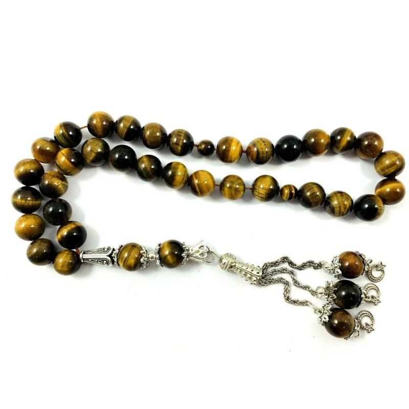 Handmade 33 beads rosary chaplet tiger eye stone (1 of 4)
