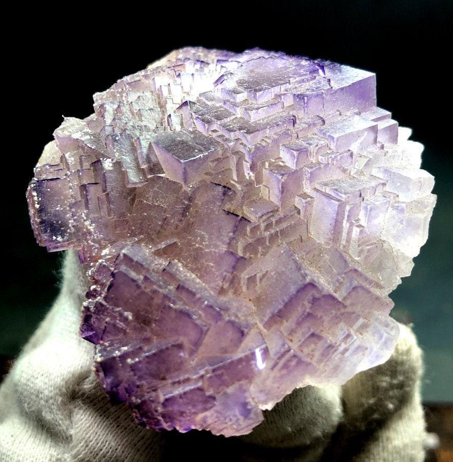 Purple Stepped Wise Fluorite Specimen From Pakistan -: Purple Stepped Wise Fluorite Specimen From Pakistan - Weight : 127 Gram Size : 68*54 mm Treatment : Natural Origin : Pakistan DHL Ecommerce Shipping Reserve: $80.00 Shipping: Domestic: Flat-rate of $2