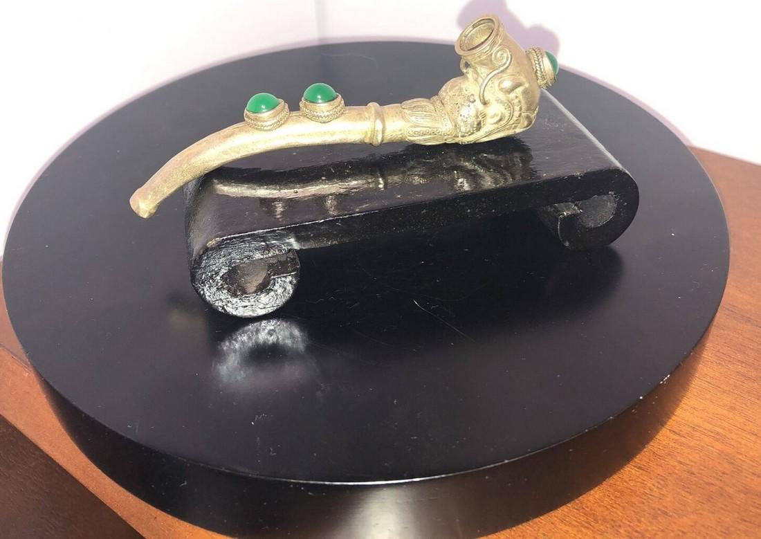 Chinese tibetan silver smoking pipe Dragon tobacco (1 of 5)
