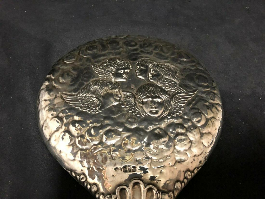 PRETTY ART NOUVEAU STERLING SILVER HAND MIRROR WITH (1 of 5)