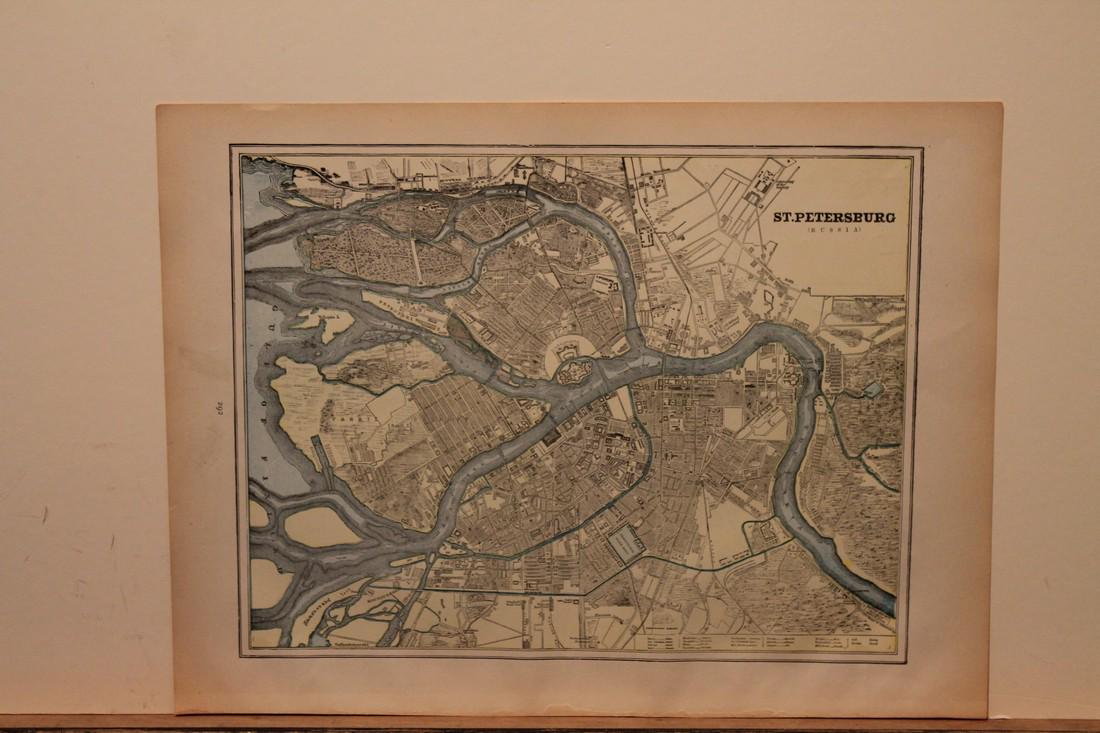 1900 St. Petersburg Map: Author: Cram Title: 1900 St. Petersburg Map Medium: Ink on Paper Dimenions: 14.5"X11" Description: Map of St. Petersburg dated 1900. Printed and published by George Cram in Chicago. Part of his World 