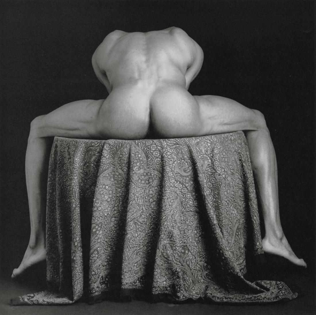 ROBERT MAPPLETHORPE - Carlton, 1988: Artist: Robert Mapplethorpe Title: Carlton, 1988 Medium: Photo Litho, 1990, USA Dimensions: 8.2x8.15" Description: Heat Wax Mounted on 11x14" Conservation Board Artist Bio: Robert Mapplethorpe was an
